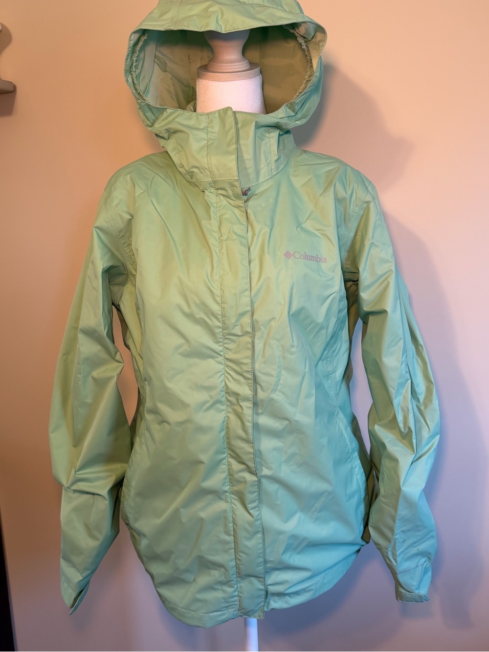 Columbia Women's Light Mint Green Waterproof Hooded Ski Jacket